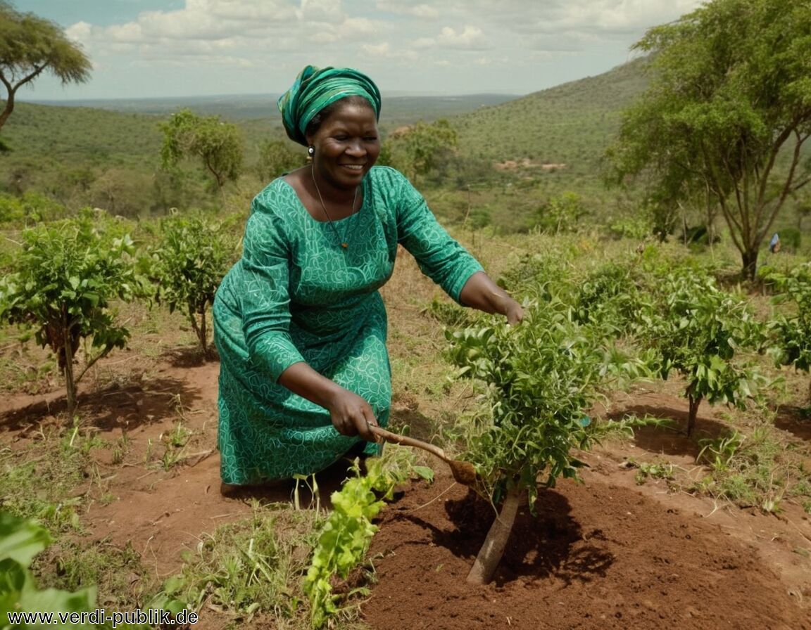 Einsatz gegen Entwaldung und Bodendegradation - Wangari Maathai – Vermögen: wurde für Wiederaufforstung und Gemeinschaftsprojekte genutzt