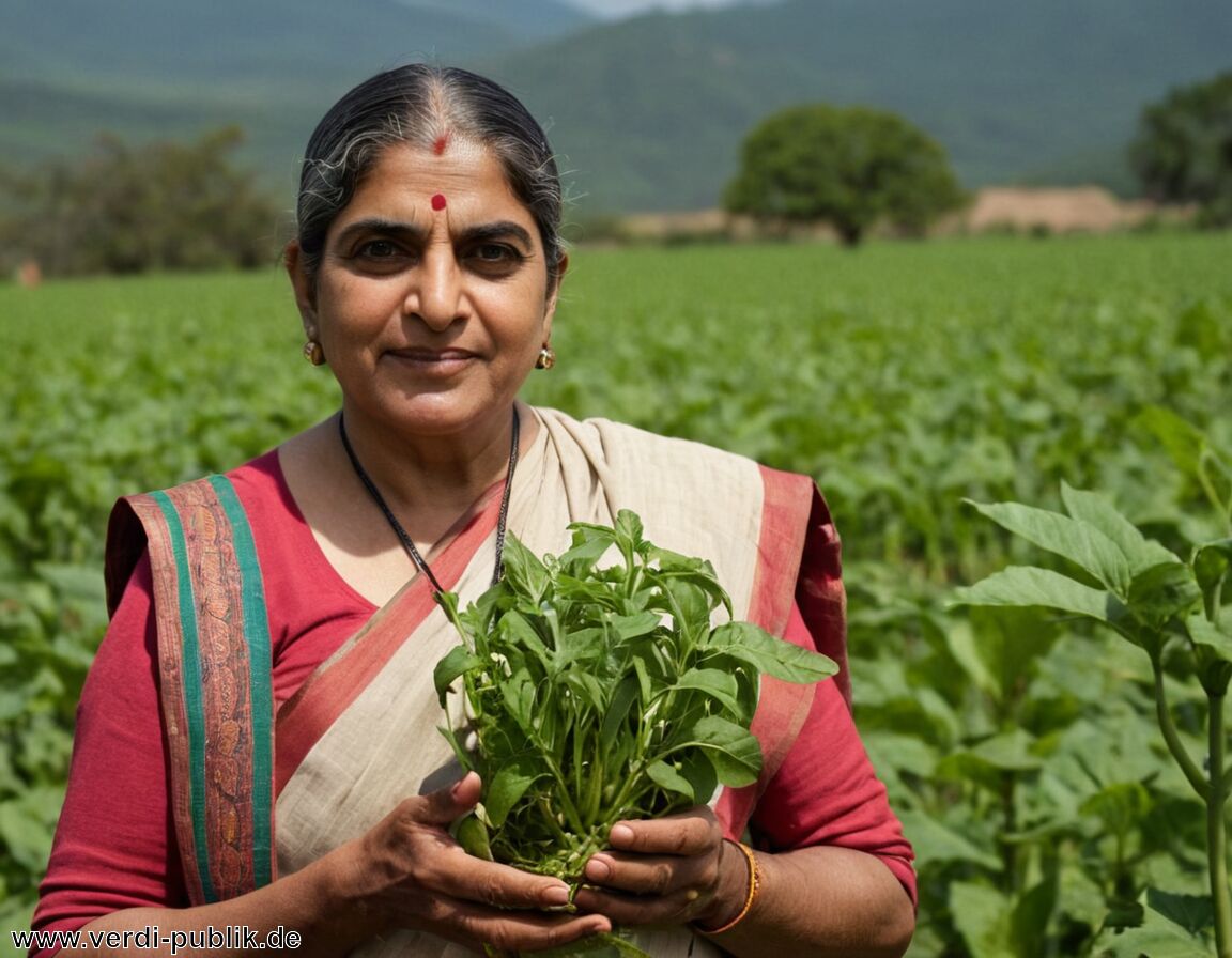 Vandana Shiva – Vermögen: unterstützt ökologische Landwirtschaft und Saatgutinitiativen